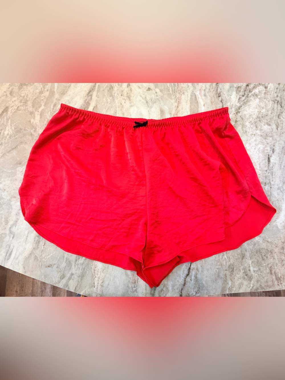 NWT Auden Satin Sleep Shorts XXL Red Silky Pajama Lounge Plus Size